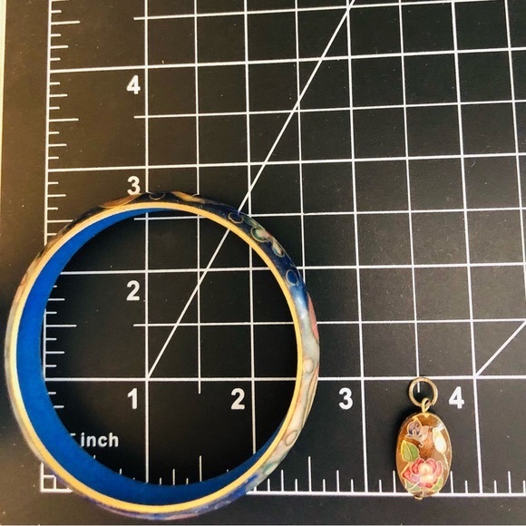 Vintage Unique Bracelet & Tiny Cloisonné Pendant - Picture 12 of 16